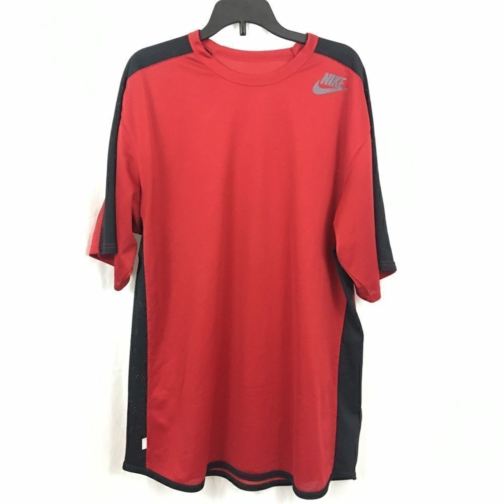 Nike Dri-fit Mens Activewear red and Black top M
